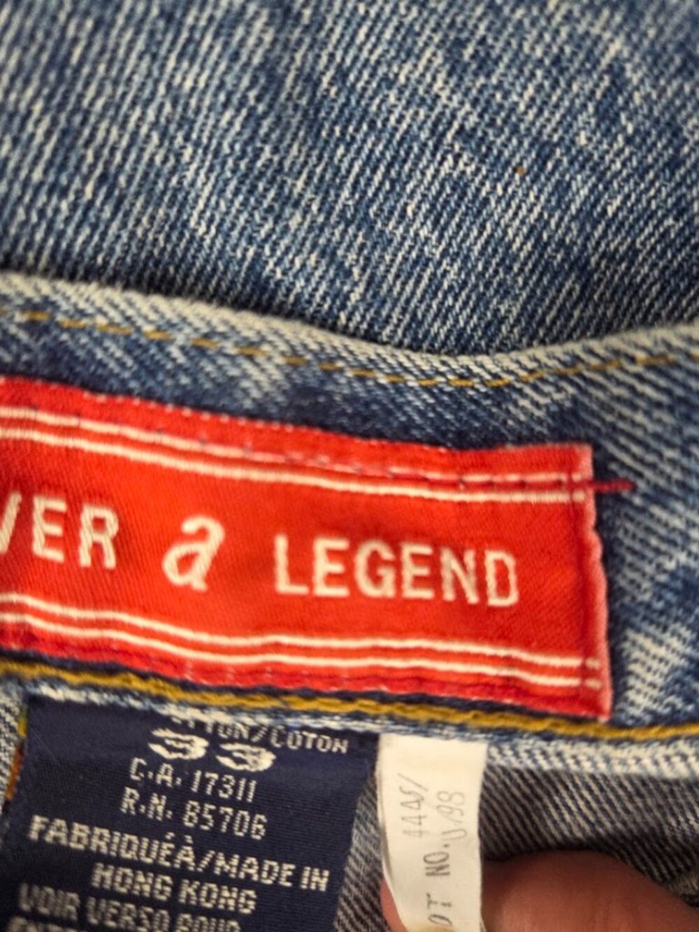 Vintage 90s/Y2K Buffalo "Forever a Legend" Button-Front Denim Midi Skirt Button - Picture 6 of 12